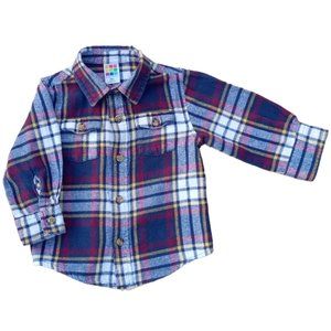 Healthtex plaid flannel long sleeve shirt sz 18 mo (0043)